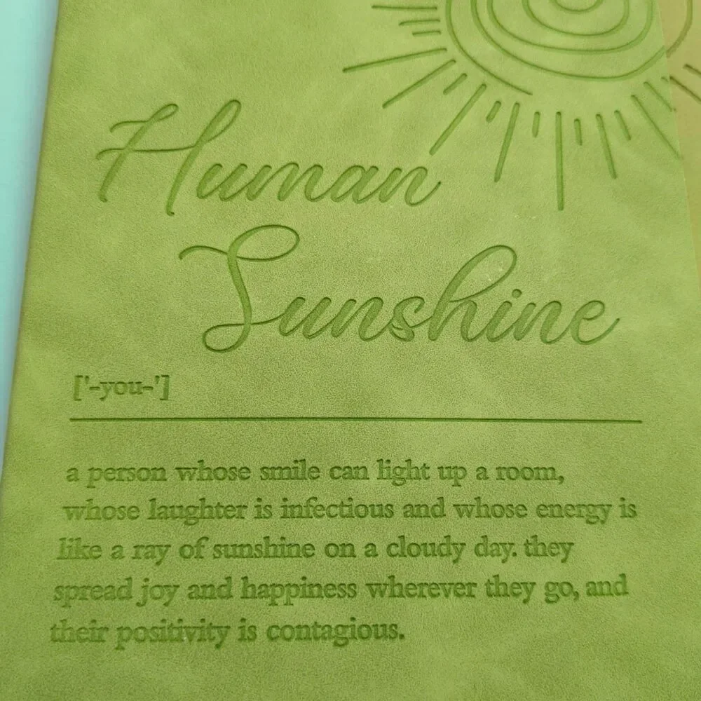 Human Sunshine Journal, Motivational Notebook, Positive Affirmation Diary